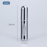 5ml Perfume Atomizer Portable Liquid Container For Cosmetics Mini Aluminum Spray Alcochol Empty Bottle  Refillable For Traveling