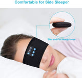 Bluetooth Sleeping Headphones Sports Headband Thin Soft Elastic Comfortable Wireless Music Earphones Eye Mask for Side Sleeper