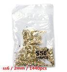 SS3-ss8 1440pcs Clear Crystal AB gold 3D Non HotFix FlatBack Nail Art Rhinestones Decorations Shoes And Dancing Decoration