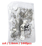 SS3-ss8 1440pcs Clear Crystal AB gold 3D Non HotFix FlatBack Nail Art Rhinestones Decorations Shoes And Dancing Decoration