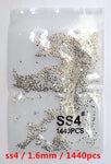 SS3-ss8 1440pcs Clear Crystal AB gold 3D Non HotFix FlatBack Nail Art Rhinestones Decorations Shoes And Dancing Decoration